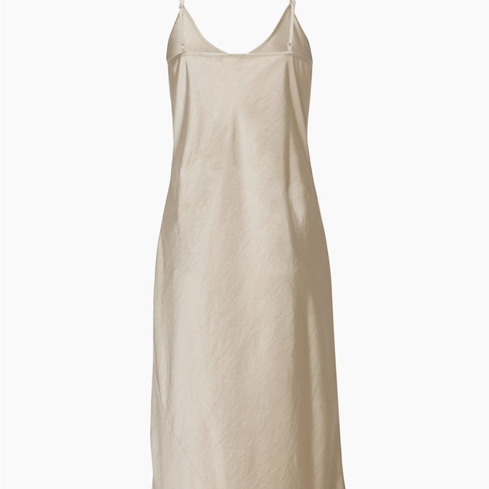 Wilfred- Only Slip Satin Midi Dress- HUMUS BEIGE- Size Small 👡👗✨ - Picture 6 of 12